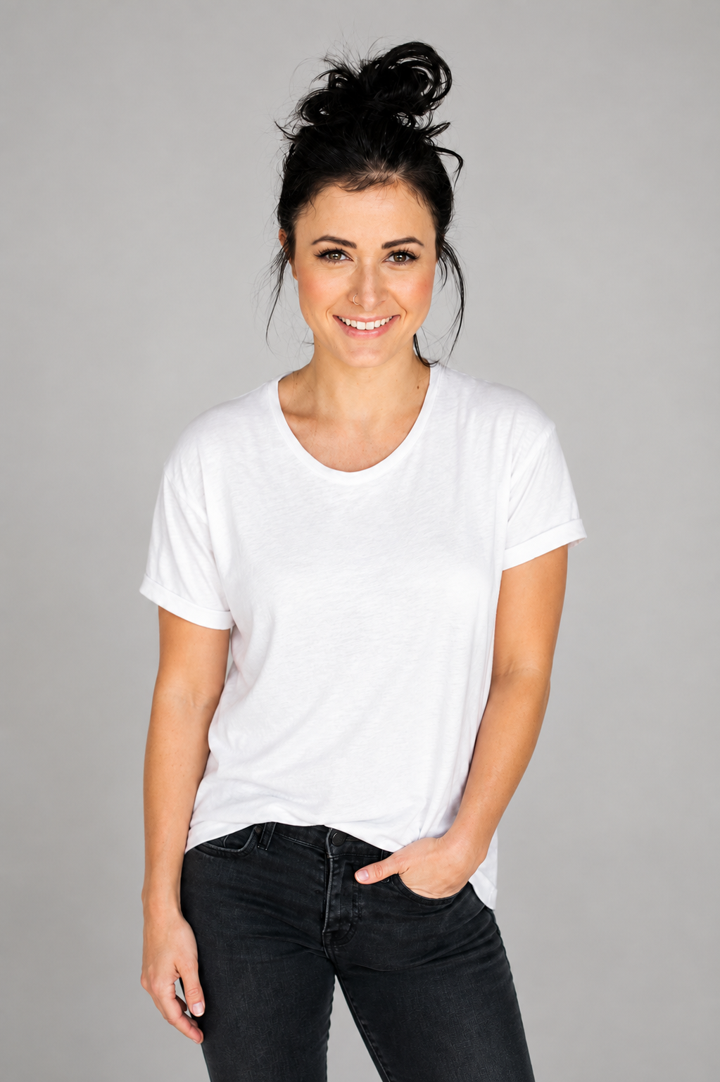 White T-shirt look